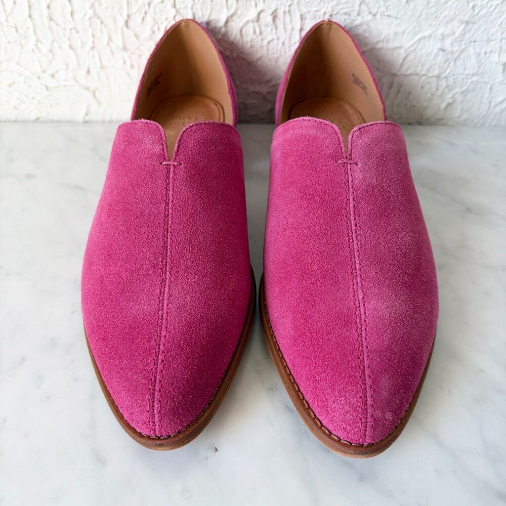Frye & Co. Fenn Dorsay Flats Women's 9 Magenta Hot Pink Suede Shoes